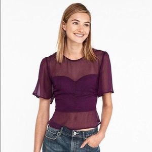 4/$20‼️ | Express Smocked Bodice Peplum Blouse